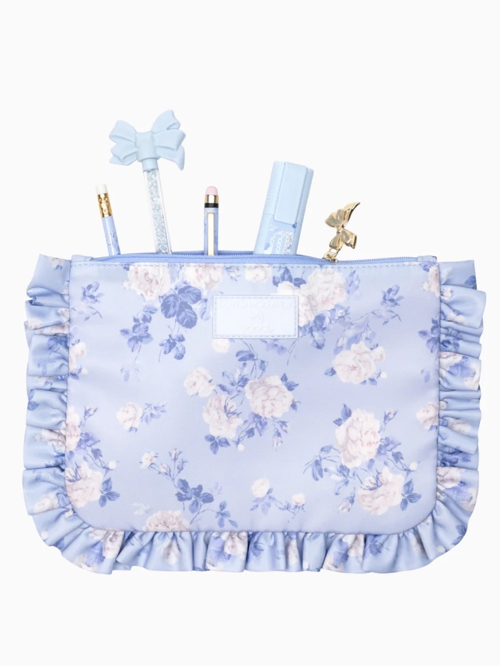 LoveShackFancy Everblooming Rosettes Ruffle Accessory Pouch